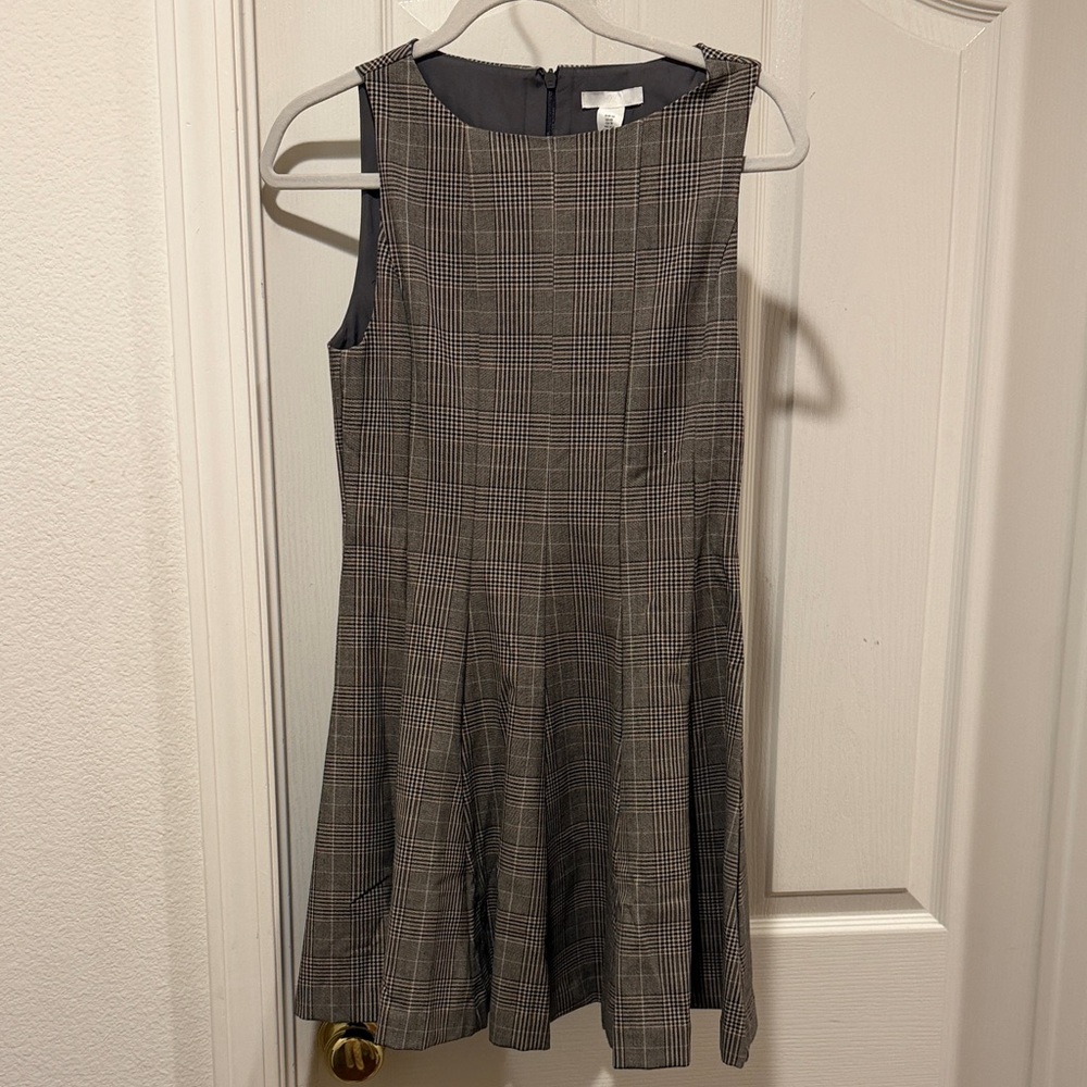 Old money Plaid Sleeveless Dress nwt
